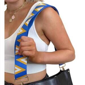 NEW DIRTY BEE women's adjustable detachable crossbody purse bag strap in blue ye